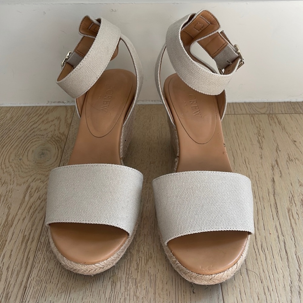 JCrew Ankle Strap Wedge Espadrilles - 8.5